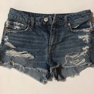 Custom painted denim shorts